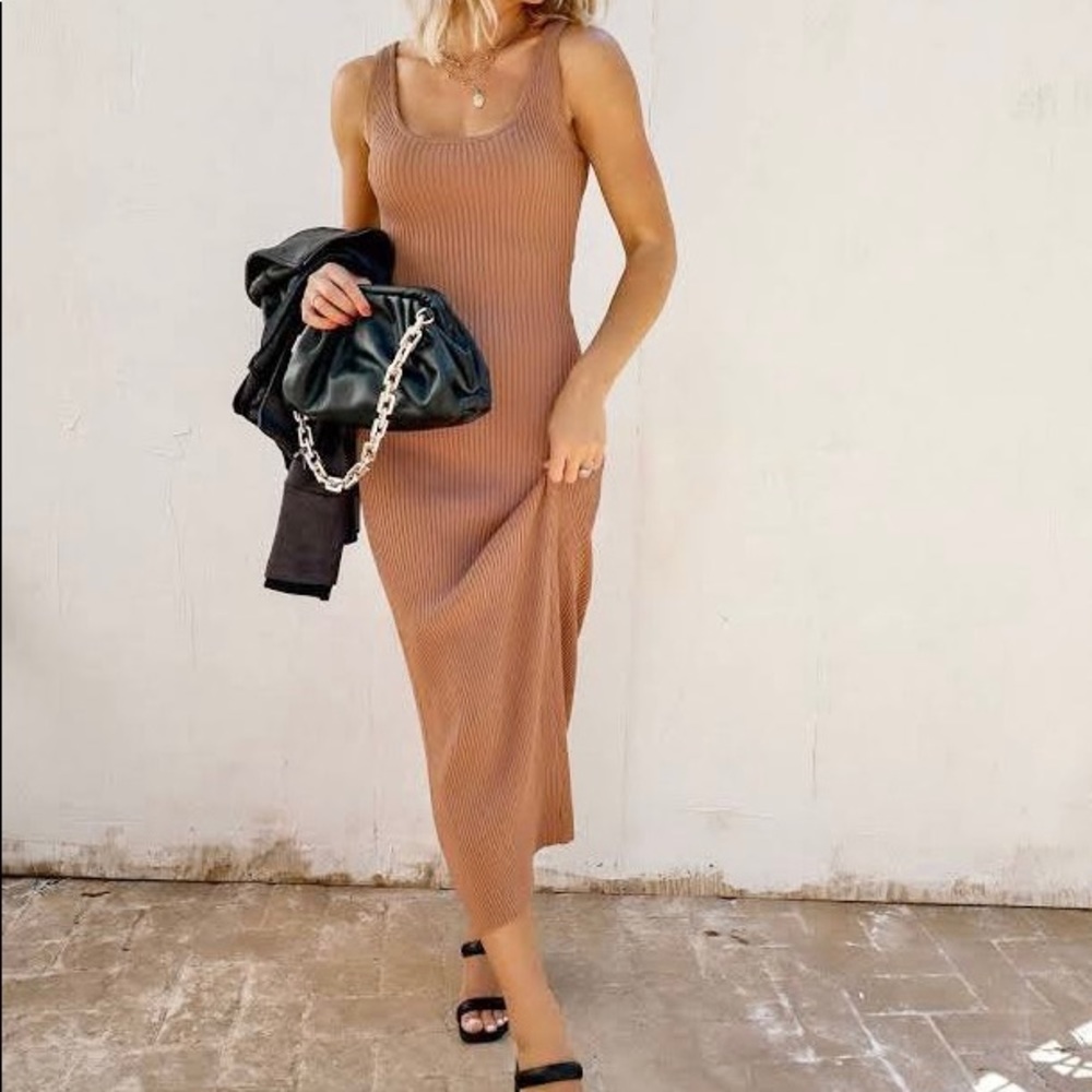 REFORMATION RIBBED MIDI DRESS